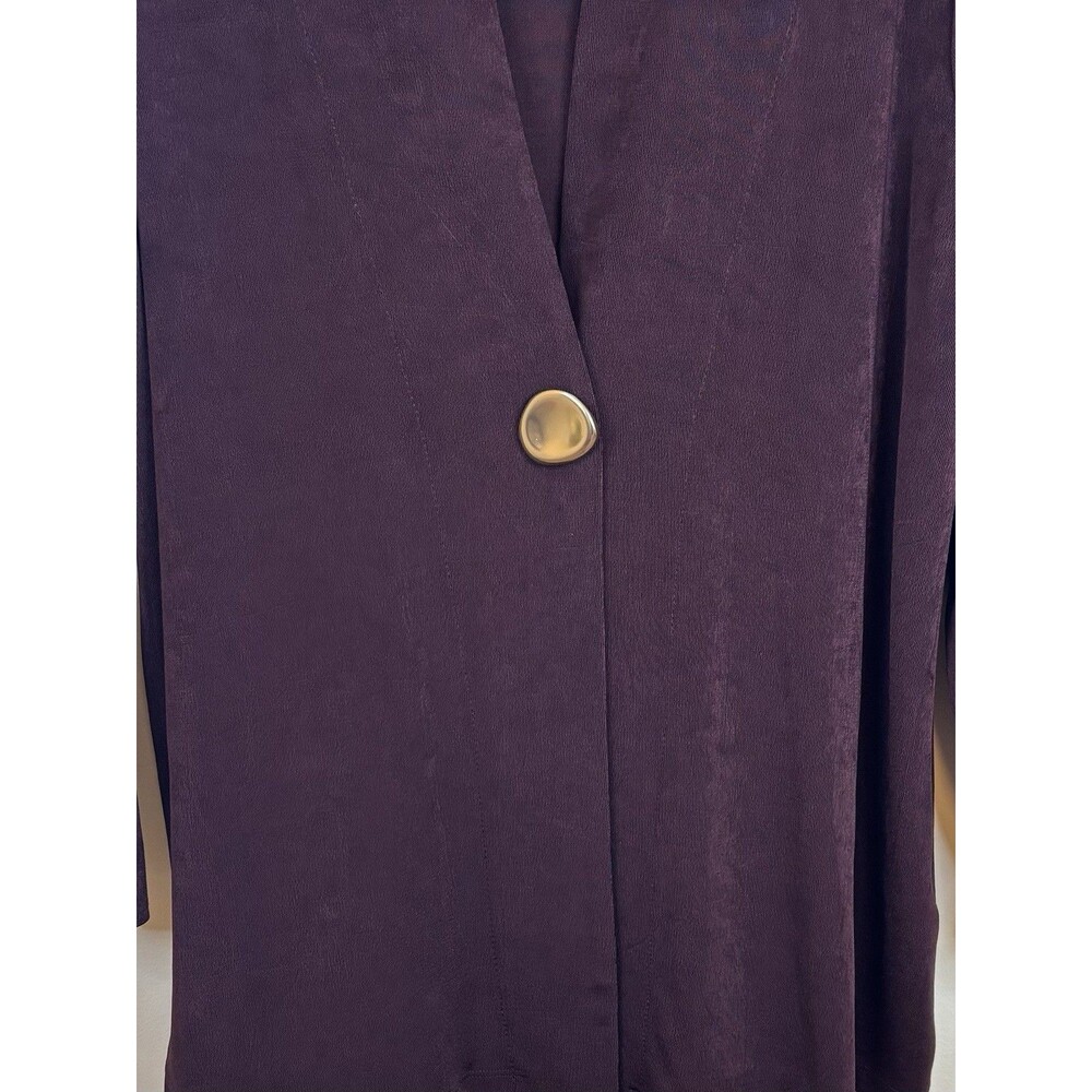 CHICO'S Travelers Dark Mulberry One Button Jacket 2 Large 12/14 Cardigan - Picture 6 of 12